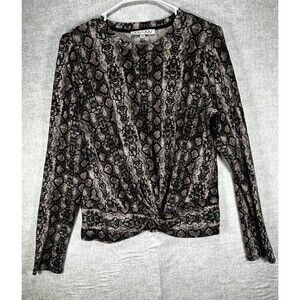 Joy Joy Snake Print Long Sleeve Top Women’s Size Small Acrylic Crew Neck